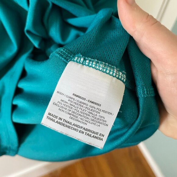 Nike Dri-Fit Womens Activewear Teal and White Shirt Size Large - Picture 9 of 10